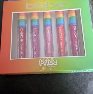 bebe Pride Lip Set — Rainbow-Capped Tropical Love Glosses